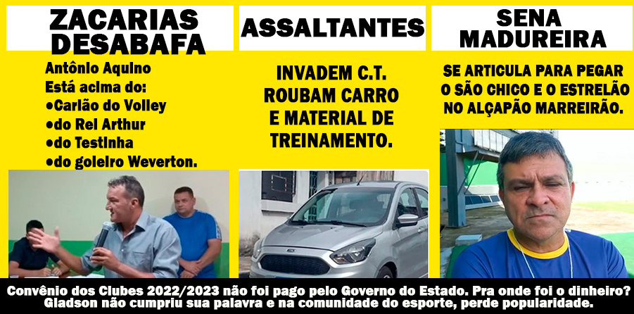 ZACARIAS DESABAFA