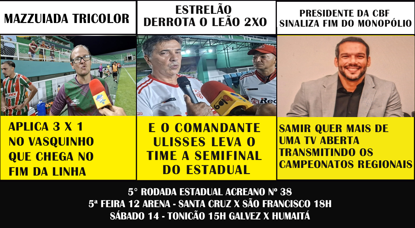 MAZZUIADA TRICOLOR APLICA 3 X 1 NO VASQUINHO QUE CHEGA NO FIM DA LINHA