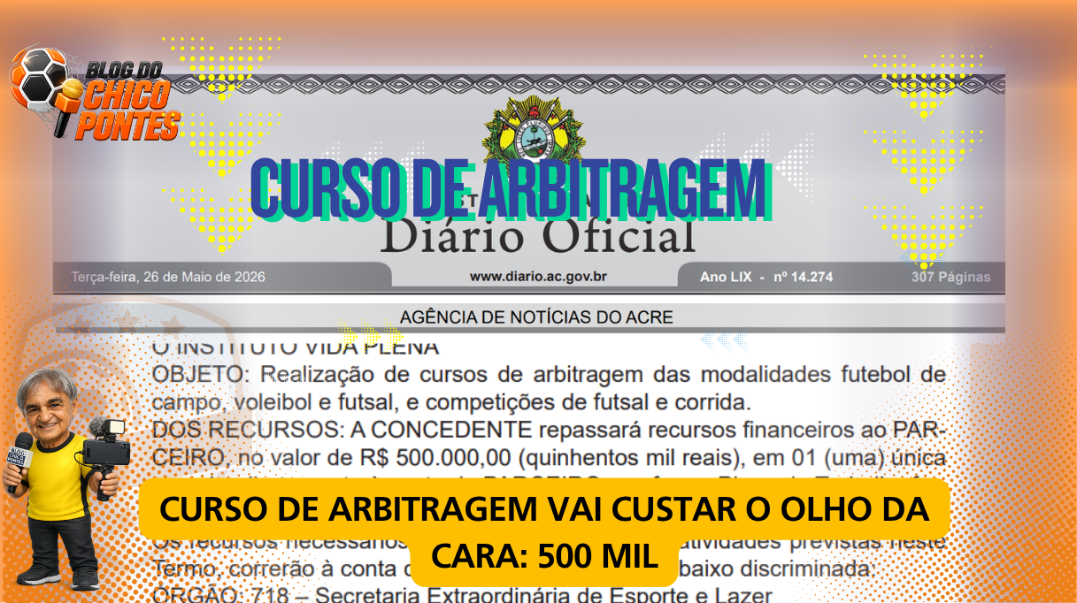 CURSO DE ARBITRAGEM VAI CUSTAR O OLHO DA CARA: 500 MIL