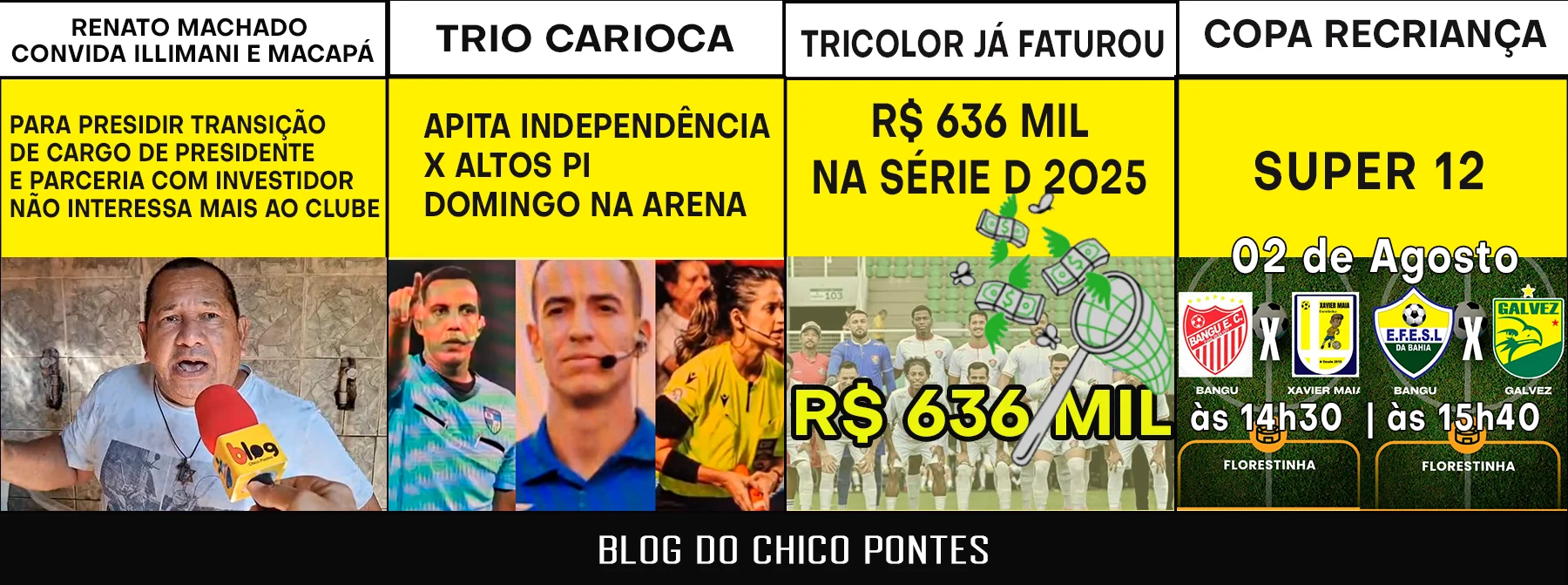 RENATO MACHADO CONVIDA ILLIMANI E MACAPÁ PARA PRESIDIR TRANSIÇÃO DE CARGO DE PRESIDENTE E PARCERIA COM INVESTIDOR NÃO INTERESSA MAIS AO CLUBE